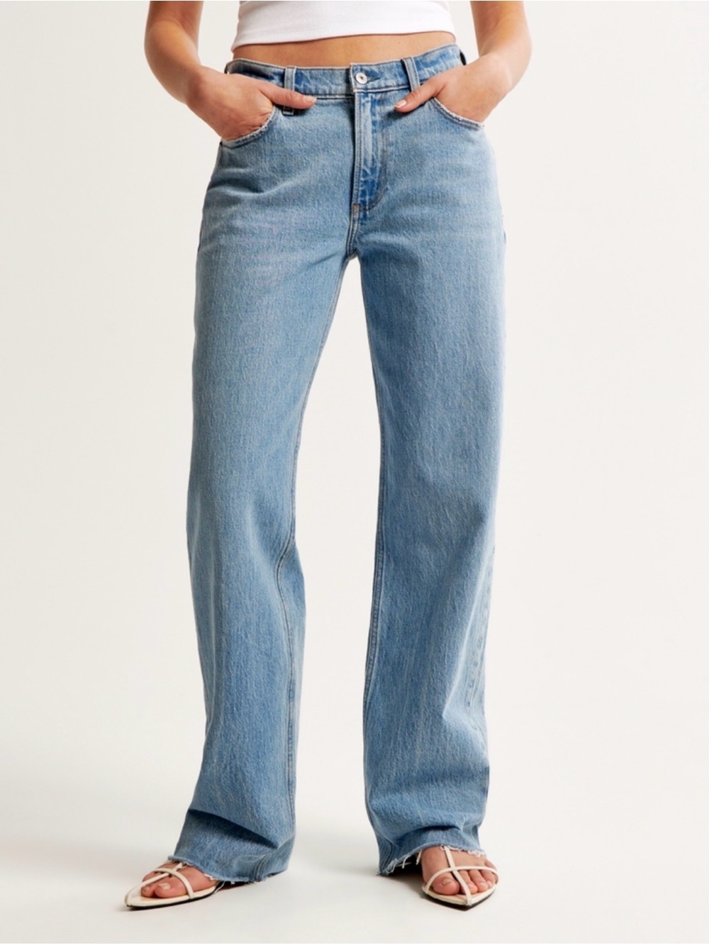 Abercrombie & Fitch Medium Blue Baggy Low Rise Jeans